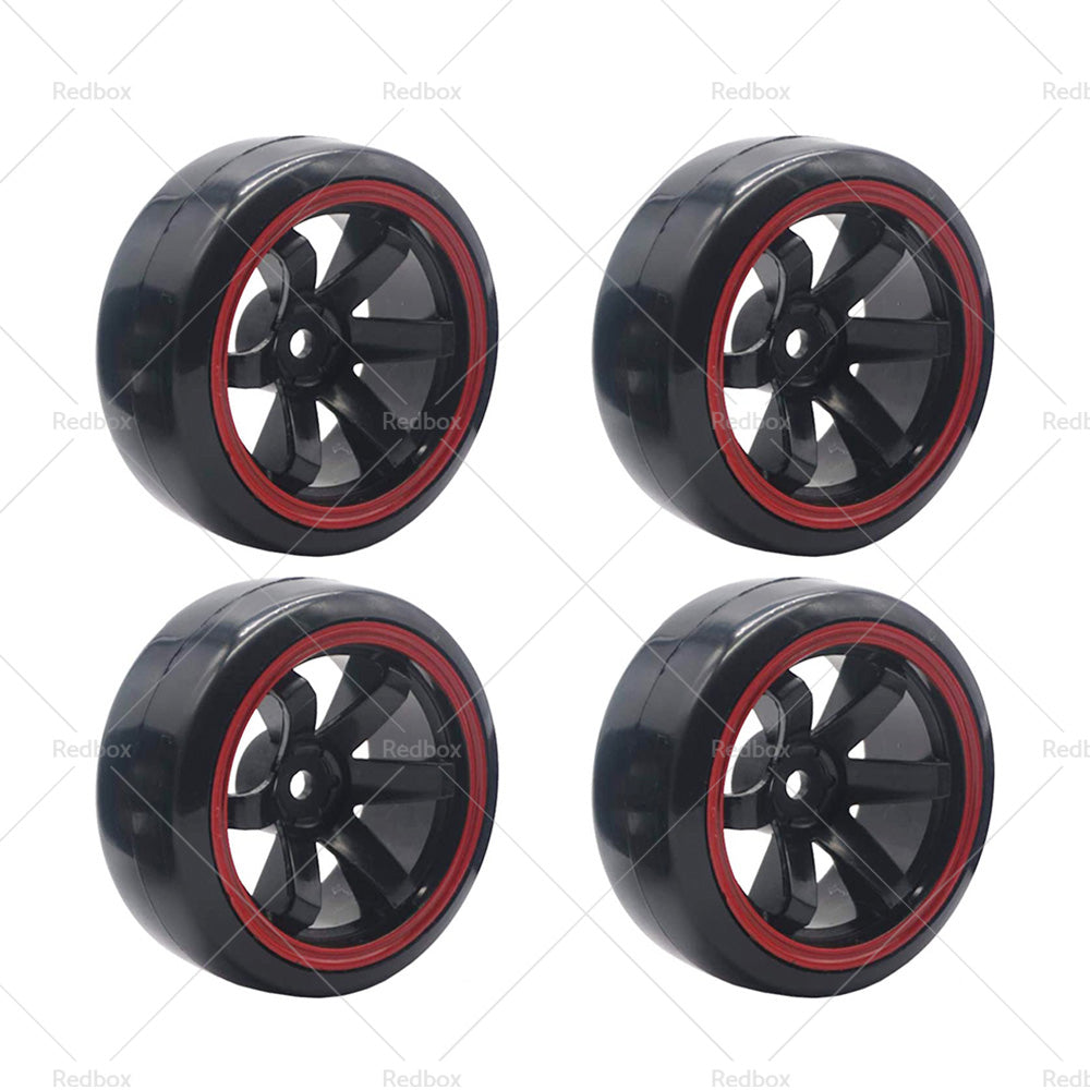 Suitable for Drifting 1 10 RC Drift Cars 4PCS Hard Plastic Rim Tyre Tire Wheel