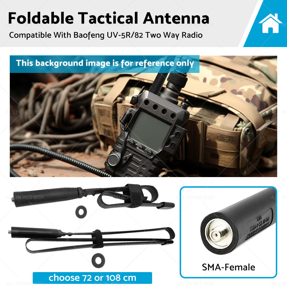 Foldable Tactical Antenna SMA-Female Suitable For Baofeng UV-5R/82 Two Way Radio