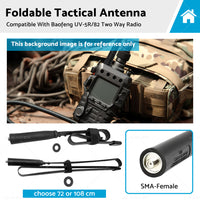 Foldable Tactical Antenna SMA-Female Suitable For Baofeng UV-5R/82 Two Way Radio