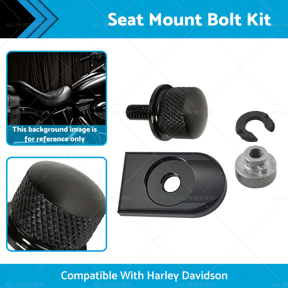 Seat Bolt Tab Screw Mount Nut Cover Kit Suitable for Harley Davidson 1996-2020