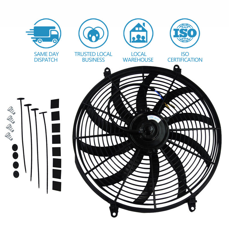 12V 120W Universal 16 Inch Electric Radiator Cooling Thermo Fan + Mounting kits