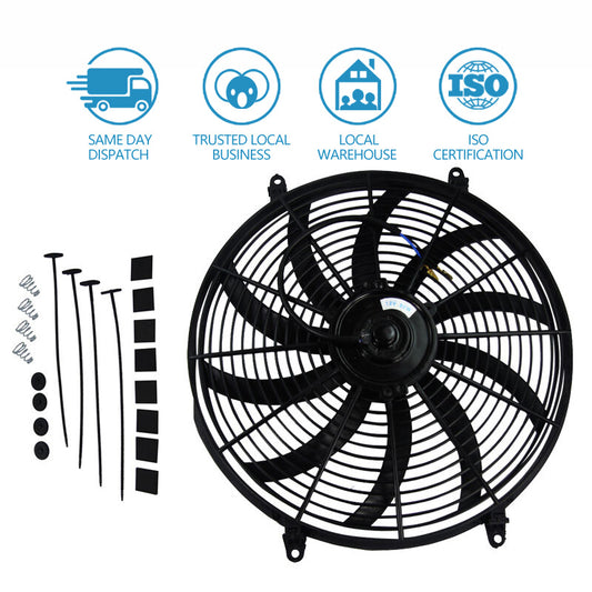 12V 120W Universal 16 Inch Electric Radiator Cooling Thermo Fan + Mounting kits