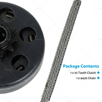 Centrifugal Clutch 3 or 4 inch  Bore 10 Tooth W or   420 Chain Suitable For Go Kart 6. 5HP