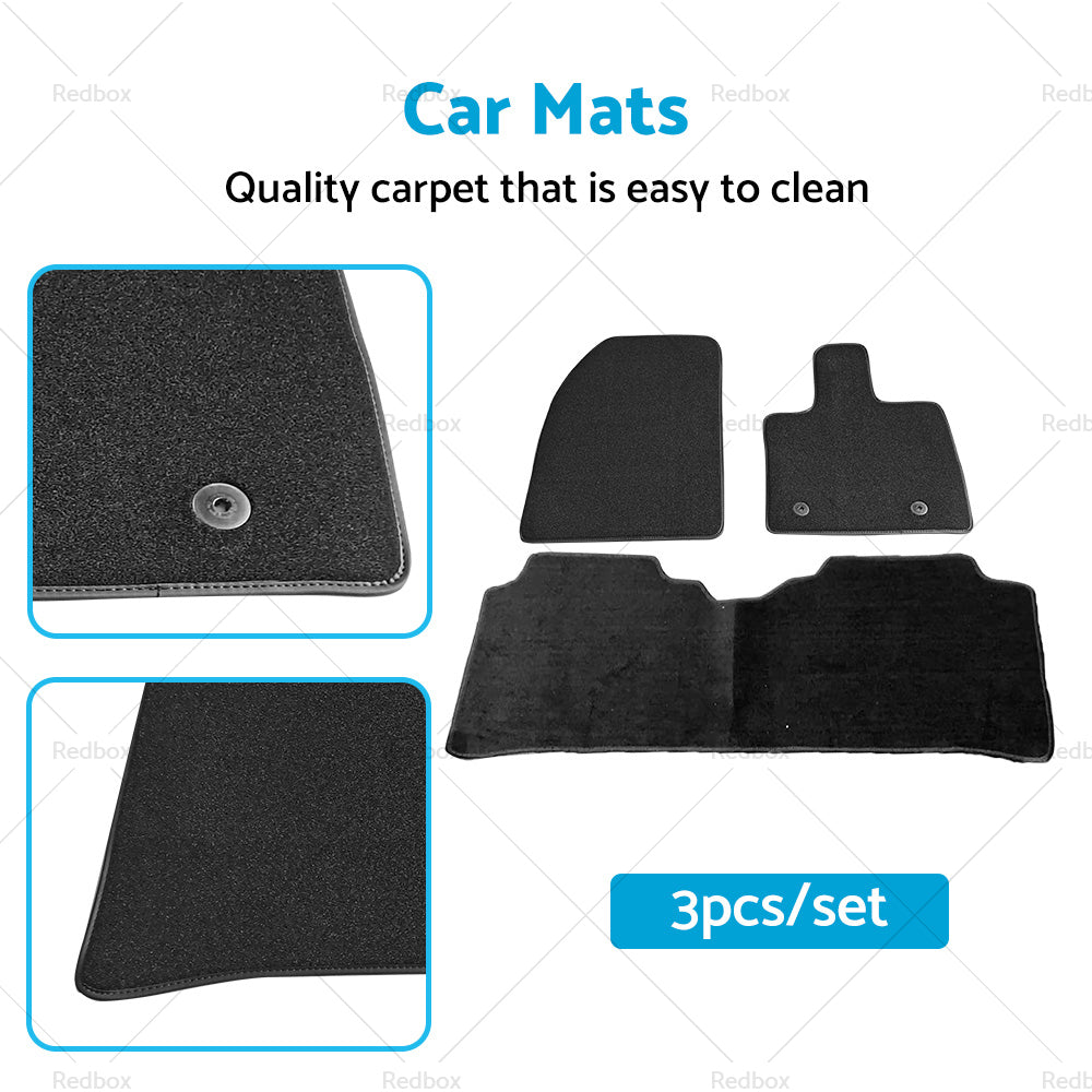 3Pcs or Set Classic Carpet Car Mats Suitable For BYD Atto 3 2022 Black