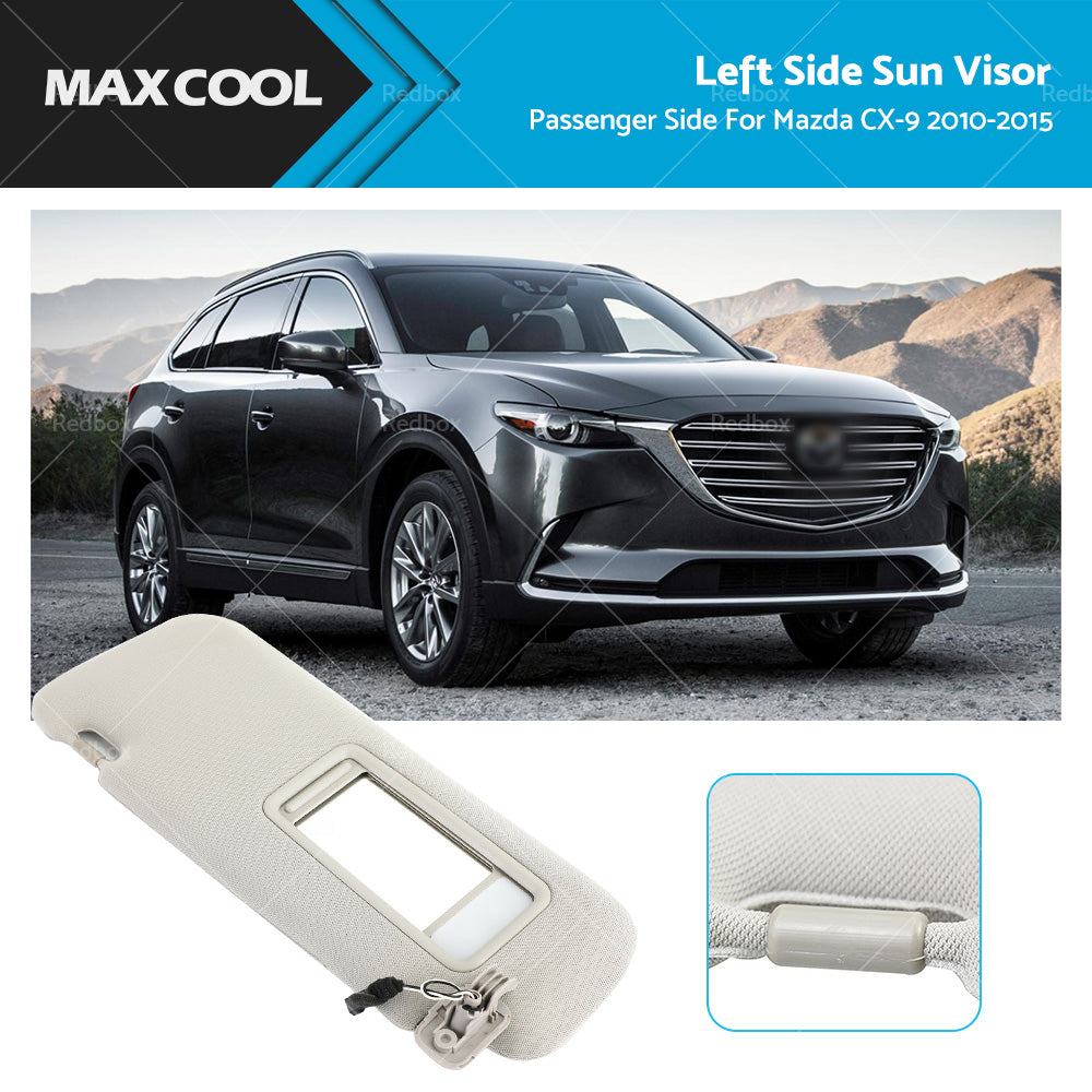 Left Sun Visor w or  Mirror Passenger Side TDY1-69-320 For Mazda CX-9 2010-2015