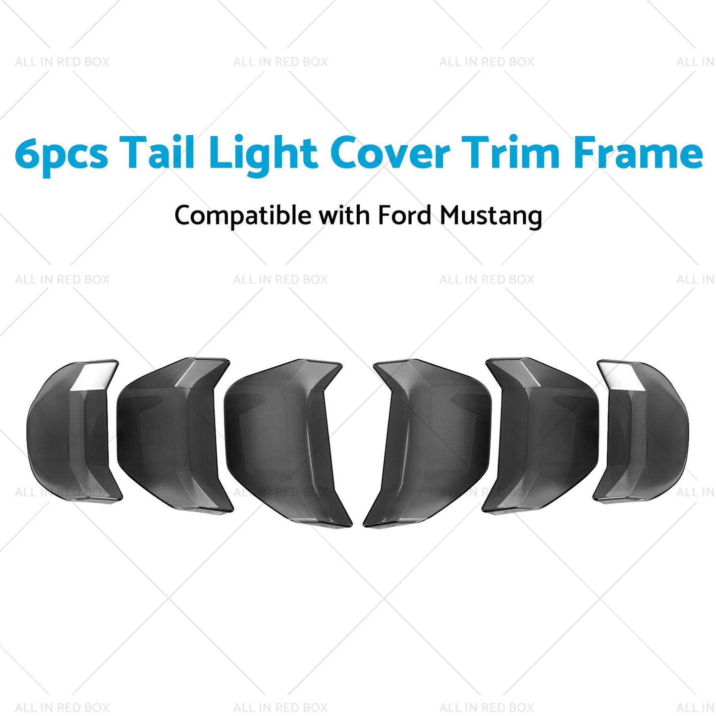 6pcs Car Tail Light Lamp Cover Trim Frame Suitable for Ford Mustang GT 2018-2022