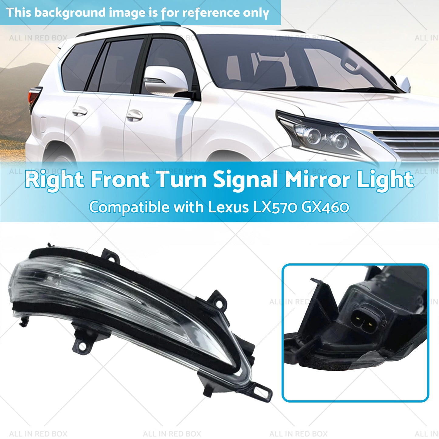 Right Front Turn Signal Mirror Light Suitable for Lexus 13-20 GX460 LX570