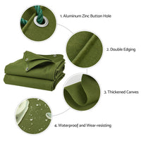 3 Sizes Army Heavy Duty Waterproof Canvas Tarp Tarpaulin Sun Blocked Dustproof