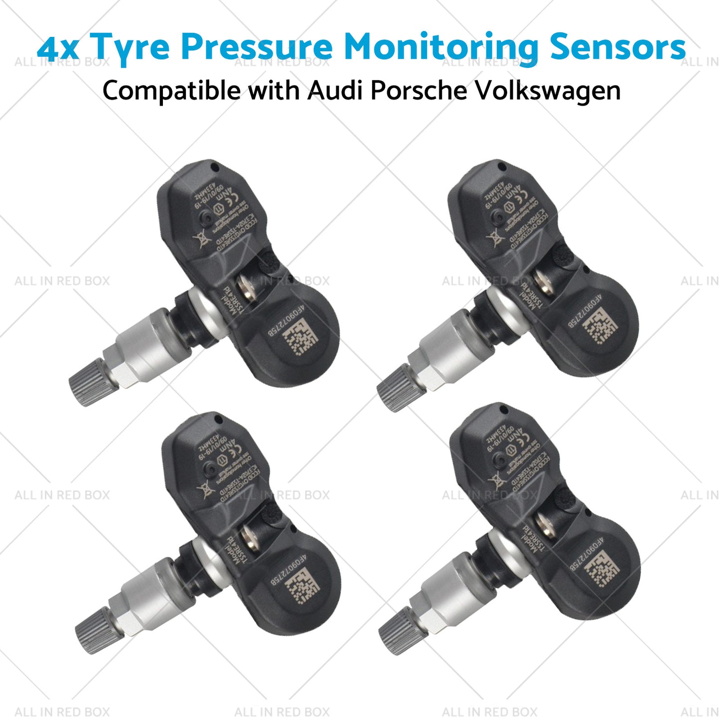 4x Tyre Pressure Monitoring Sensors Suitable for Audi Volkswagen Porsche 02-17