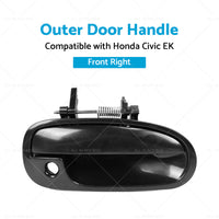 Smooth Black Front Right Outer Door Handle Suitable for Honda Civic EK 1995-2000