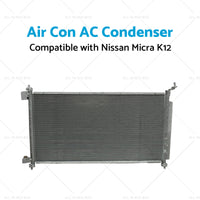 {{ Air Con AC Condenser Suitable for Nissan Micra K12 07/2007-08/2010 650mm 16mm }} - Buy Car Parts Online at {{ Kaka Auto Parts }}.