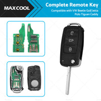 Complete Remote Key 433Mhz Suitable For VW Beetle Golf Jetta Polo Tiguan Caddy