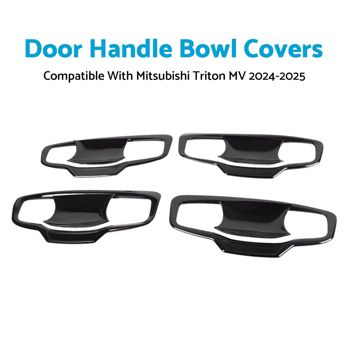 {{ Door Handle Bowl Cover Trim Gloss Black Suitable For Mitsubishi Triton MV 2024+ }} - Buy Car Parts Online at {{ Kaka Auto Parts }}.