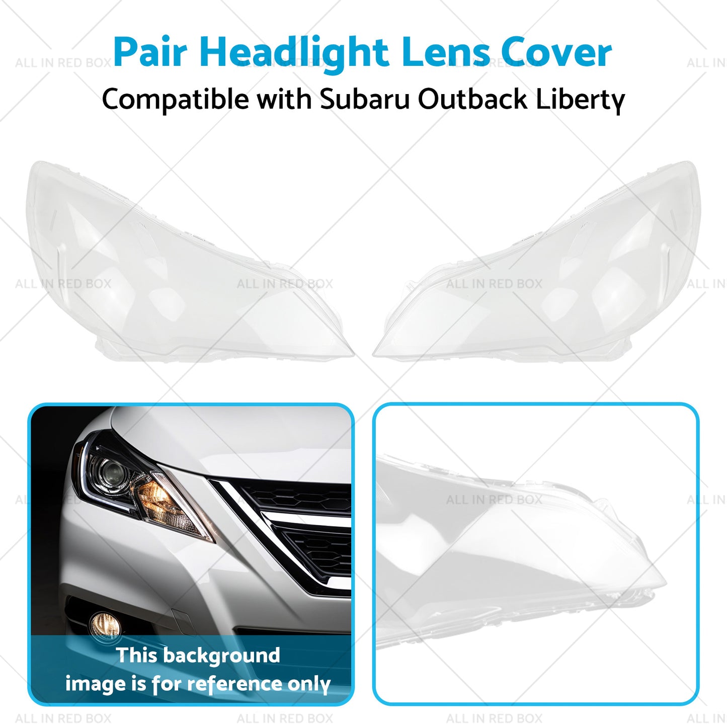 2x Headlight Lens Cover Replacement Suitable for Subaru Outback Liberty 10-14