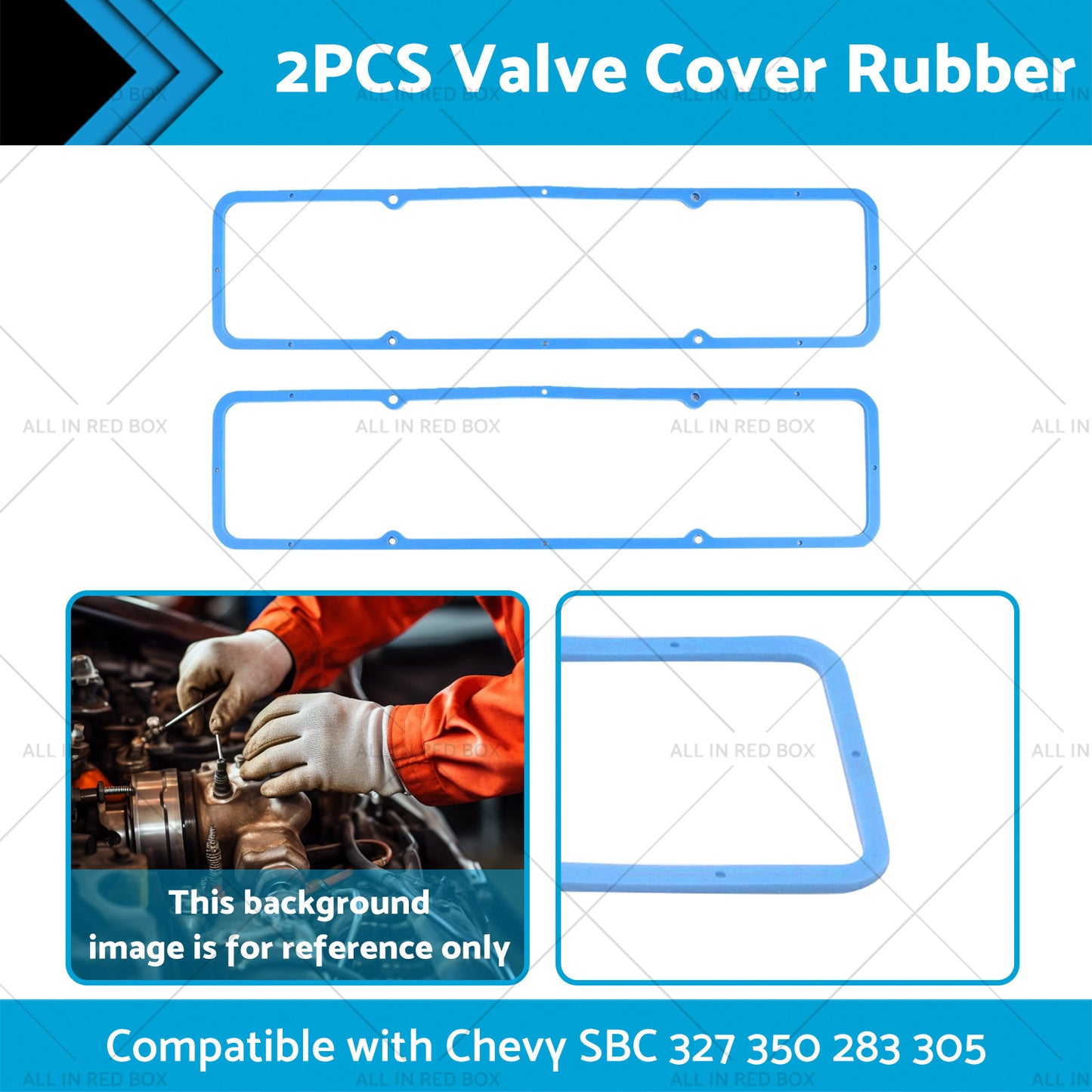 2PCS Valve Cover Rubber Steel Core Gasket Suitable For Chevy SBC 283 305 327 350