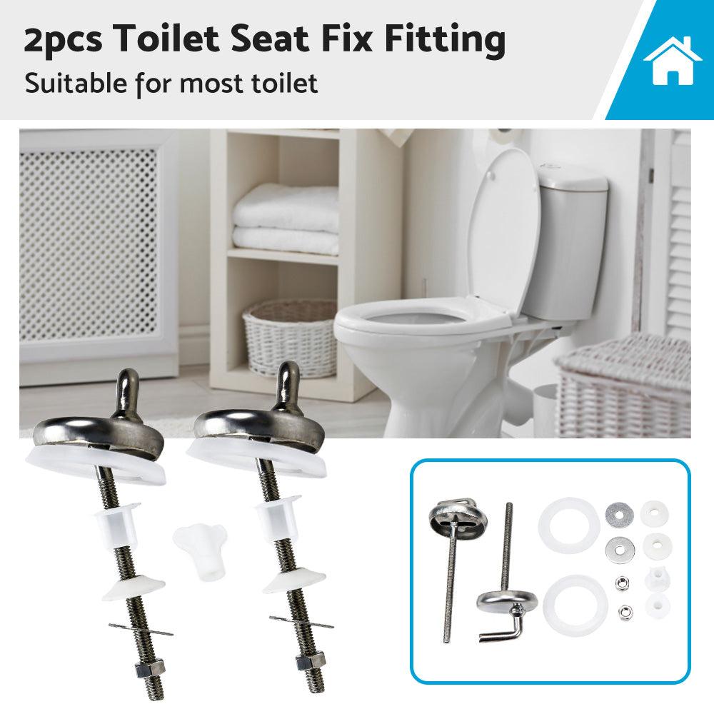 2PCS Toilet Seat Fix Fitting Stainless Back To Wall Replace Quick Release Hinges
