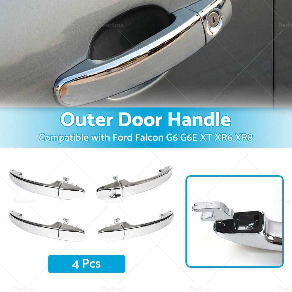 Full Set 4PCS Outer Door Handle Chrome Suitable For Ford FG Falcon G6 XT XR6 XR8