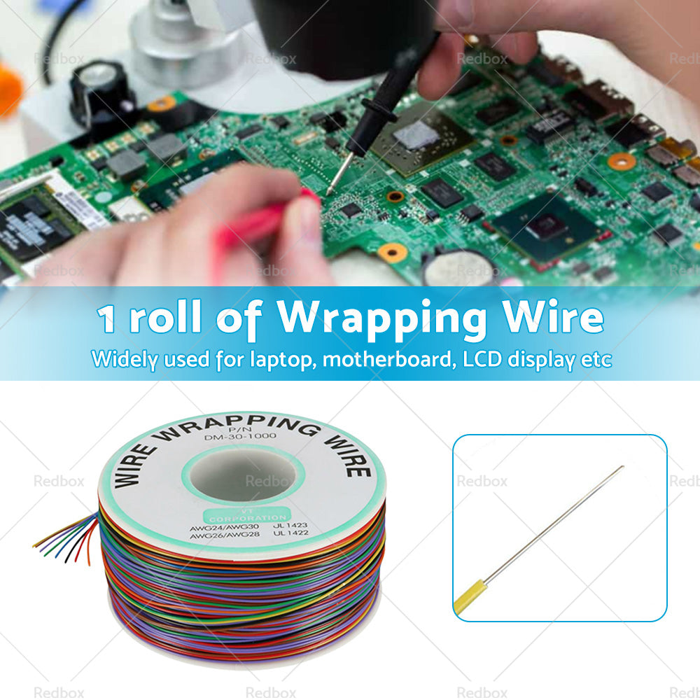 Wrapping Wire Tin Plated Copper Wire P or N DM-30-1000 30 AWG 250M Length 8 Colors