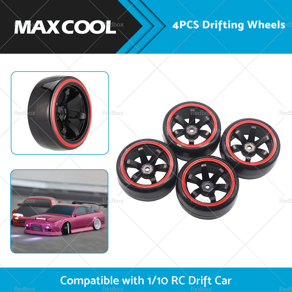 Suitable for Drifting 1 10 RC Drift Cars 4PCS Hard Plastic Rim Tyre Tire Wheel