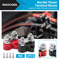 Bus Bar Terminal Blocks Heavy Duty M8+M8 Positive Power Distribution Studs
