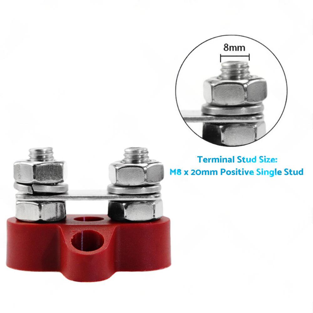 Bus Bar Terminal Blocks Heavy Duty M8+M8 Positive Power Distribution Studs