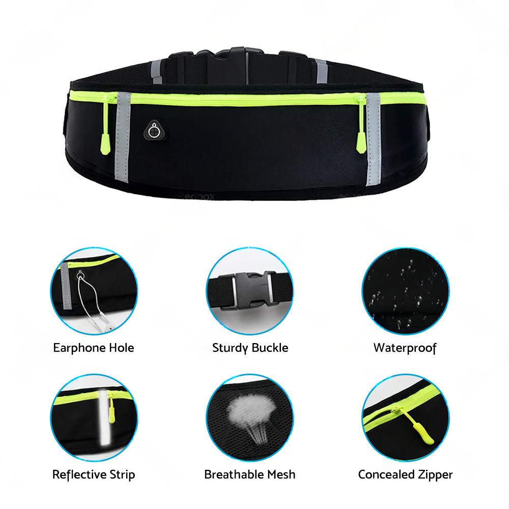 Waterproof Running Hiking Sport Bum Bag Travel Money Phone Belt Waist Zip Pouch