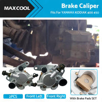 Front LeftRight BRAKE CALIPER with Brake Pads Set Fit For YAMAHA KODIAK 400 450