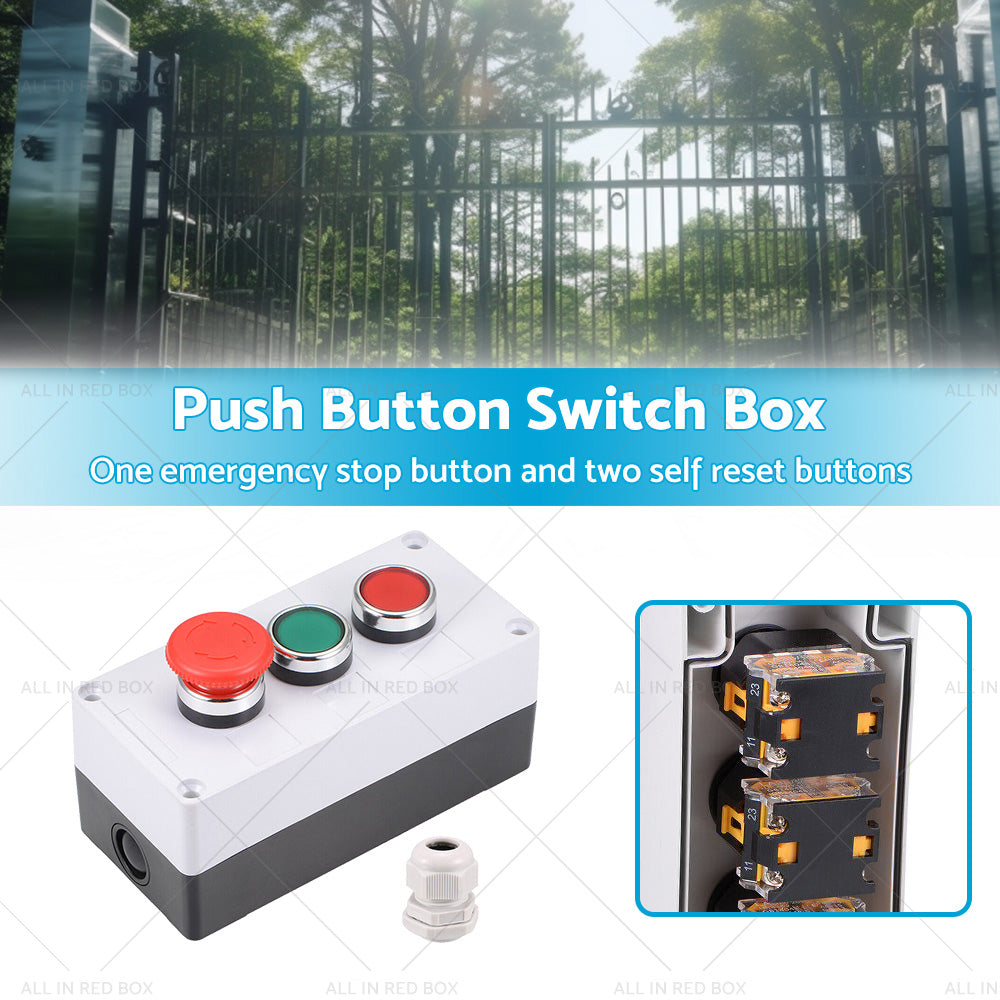 Push Button Switch Box Momentary NO NC Red Green Switches and Emergency Stop