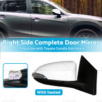 Door Mirror Suitable for Toyota Corolla ZRE182 12-18 Hatch Right White Heated