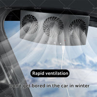 Car Exhaust Window Fan Cooler Air Vent Cooling Fans Ventilator 3Heads Adjustable