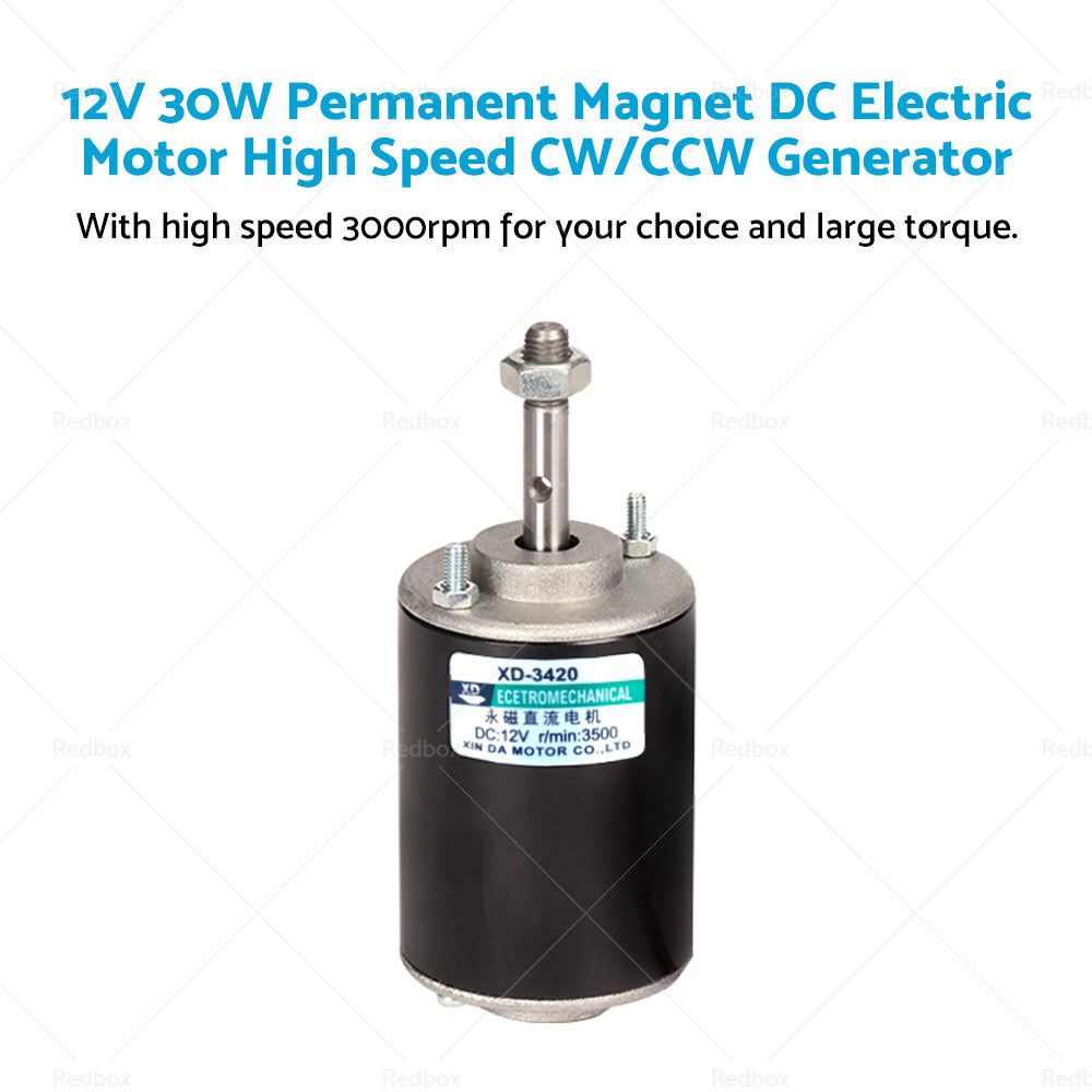 12V 30W Permanent Magnet DC Electric Motor High Speed CW CCW Generator