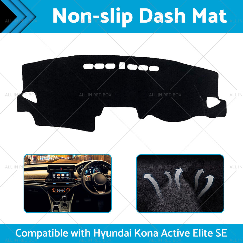 NO HUD Non-Slip Dash Mat Suitable For Hyundai Kona Active Elite SE 7 2017-2023