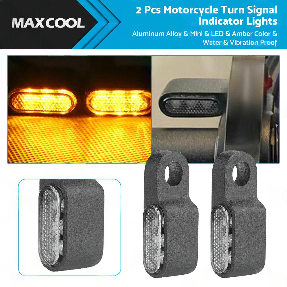 2x Mini LED Motorcycle Turn Signal Indicators Suitable For Amber Blinker Light ¡§C Black 3LED