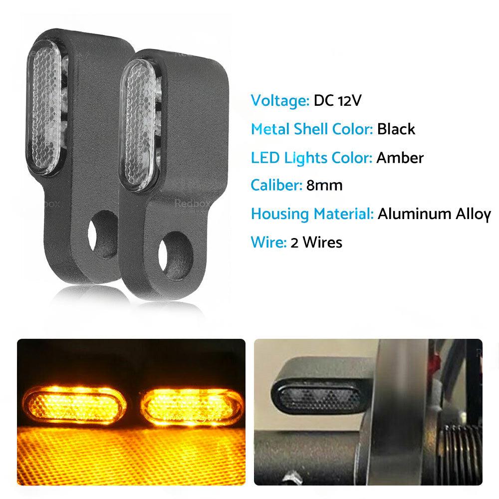 2x Mini LED Motorcycle Turn Signal Indicators Suitable For Amber Blinker Light ¡§C Black 3LED