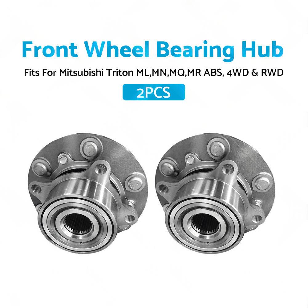 2 x Front Wheel Bearing Hub Fits For Mitsubishi Triton ML,MN,MQ,MR ABS, 2006-on