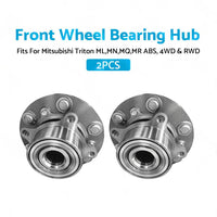 2 x Front Wheel Bearing Hub Fits For Mitsubishi Triton ML,MN,MQ,MR ABS, 2006-on