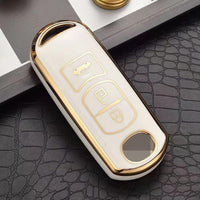 Beige TPU Car Remote Key Fob Case Cover Fits For Mazda 2 3 5 6 CX-3 CX-5 CX-7