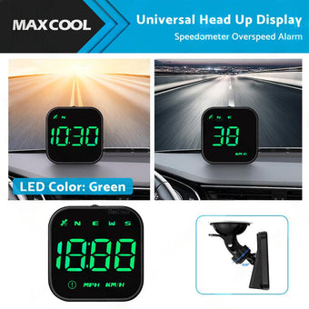 compare product Universal Car HUD Head Up Display LED Digital GPS Speedometer Overspeed Alarm