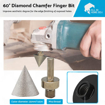 compare product 1 Pcs 35mm Diamond Chamfer Finger Bit Ceramic Tile Milling Cone Bit Cut