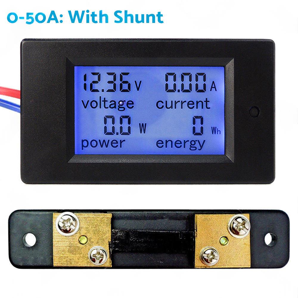DC 6. 5~100V 20-50-100A LCD Digital Combo Panel Display Volt Amp Power Watt Meter