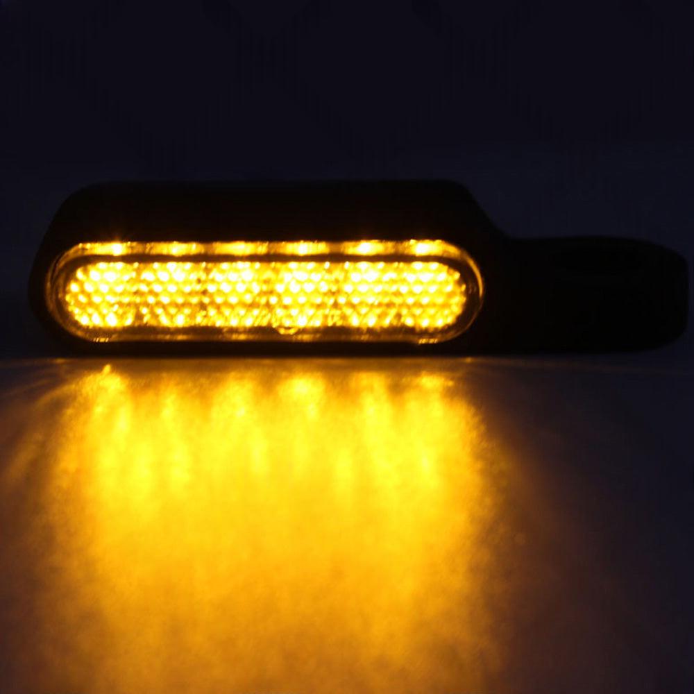 2X Black Motorcycle LED Mini Turn Signal Blinker Light Amber For Harley Davidson