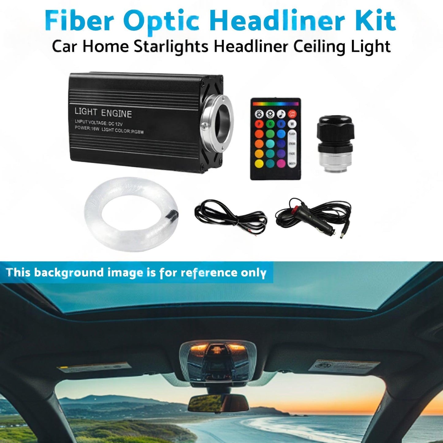 500PCS LED Fiber Optic Kit Car Home Starlights Headliner Ceiling Light w or Remote