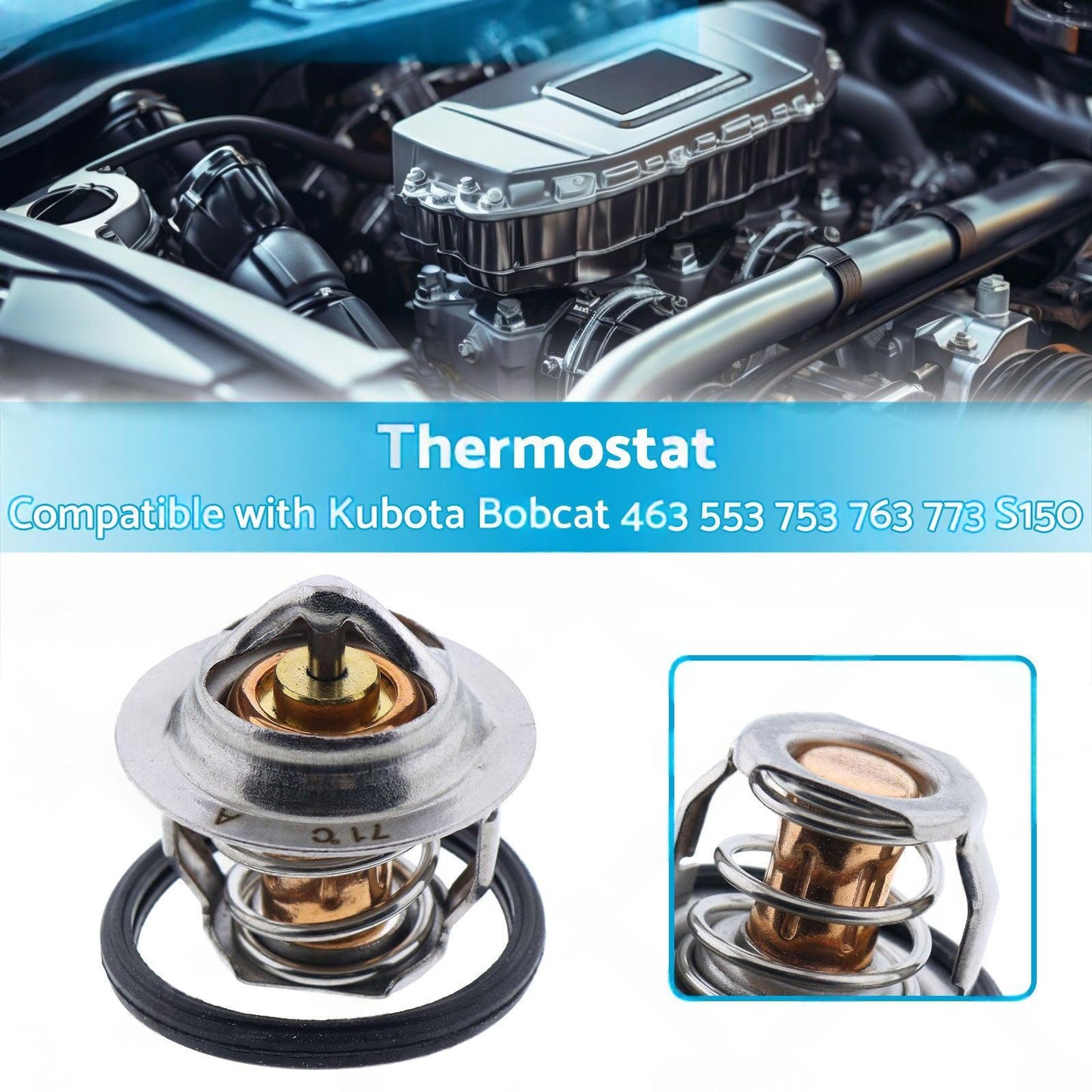3918235 6653948 Thermostat Suitable for Kubota Bobcat 463 553 753 763 773 S150