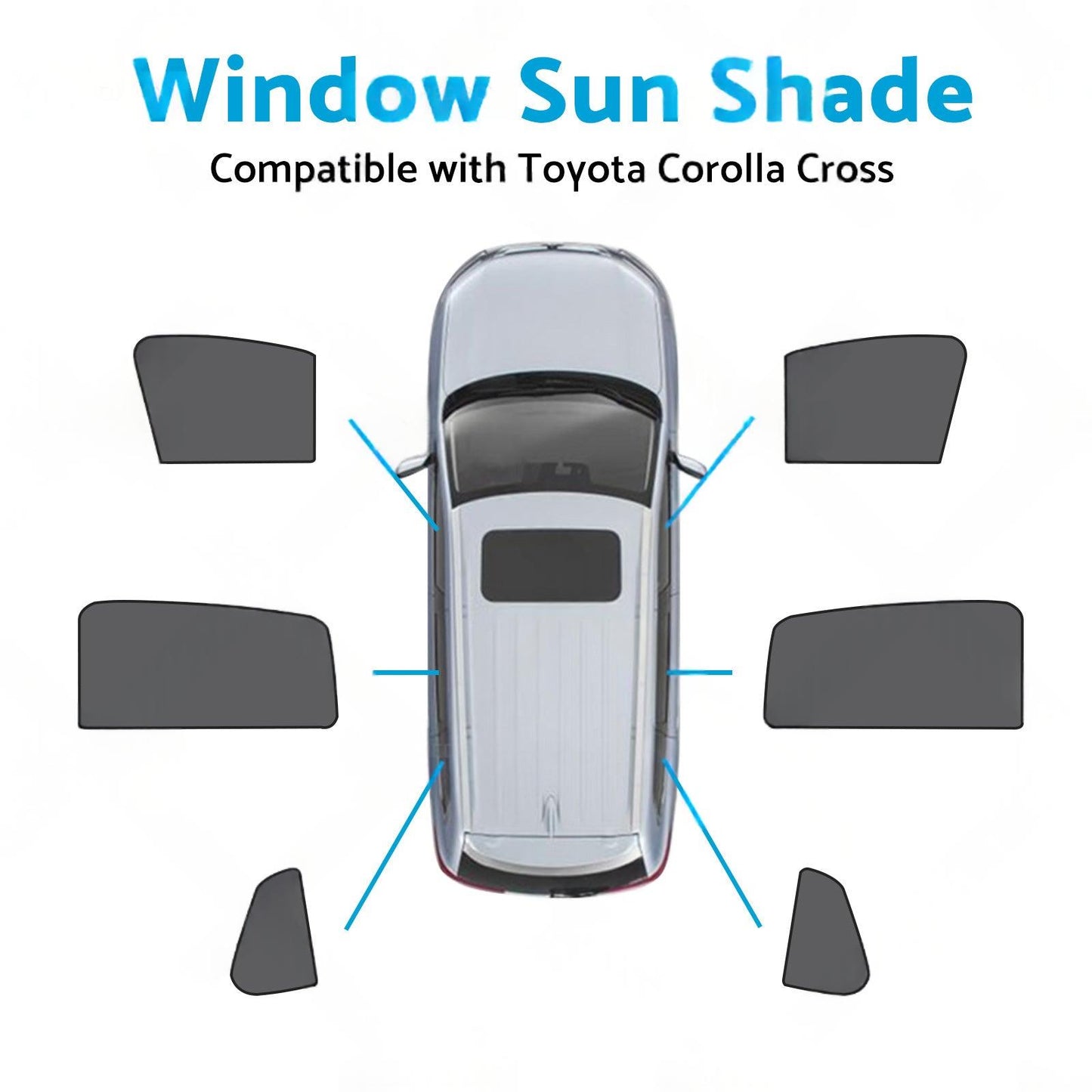 Front & Rear Window Magnetic Mesh Sun Shade Suitable For Toyota Corolla Cross