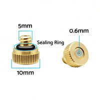 50x Brass Misting Nozzles 0.024 inch Suitable For Cooling System Water Mister Sprinkle