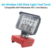 3in Wireless LED Work Light Torch Suitable For Milwaukee 18V Li-ion Battery