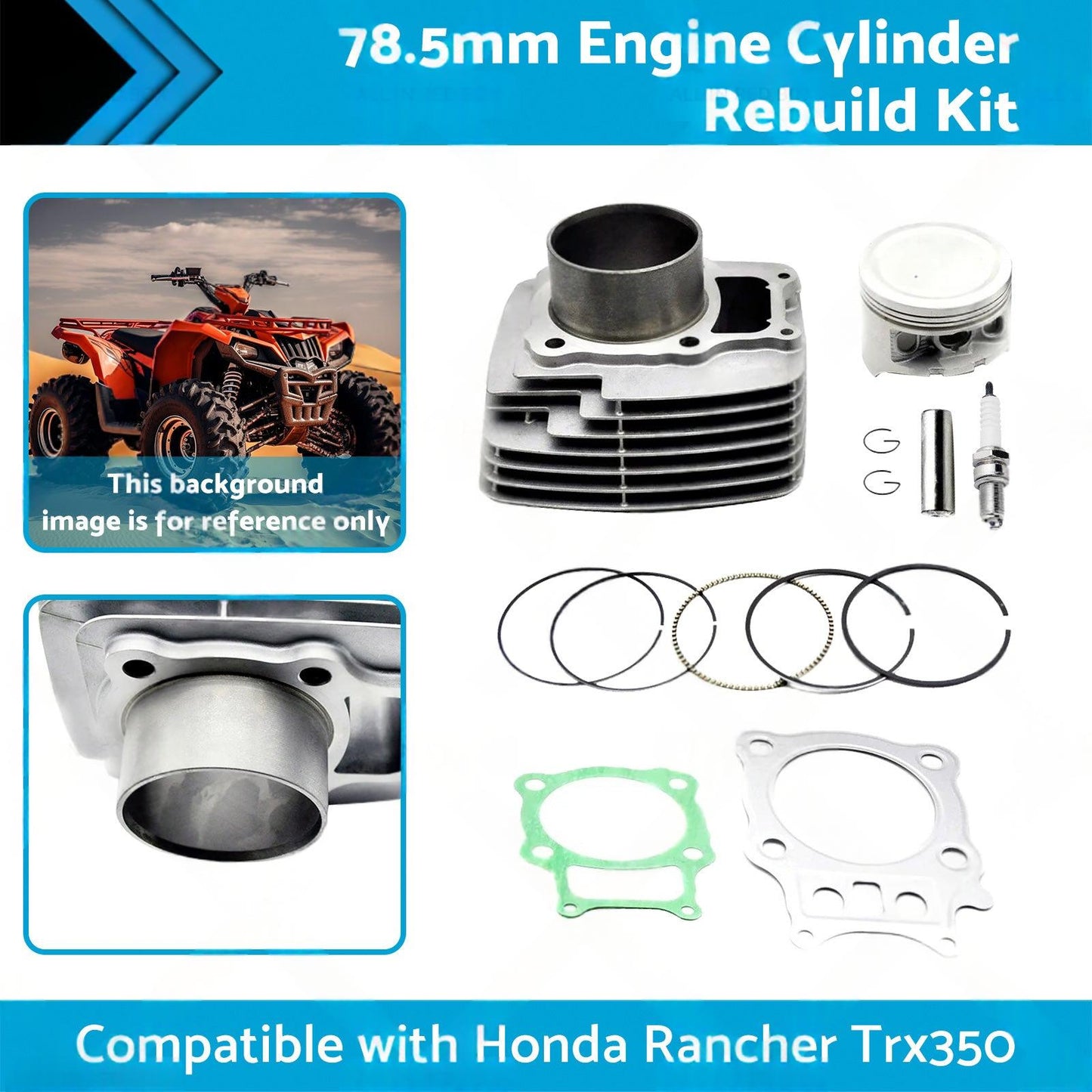 78.5mm Engine Cylinder Rebuild Kit Suitable For Honda TRX350 Rancher 2000-2006