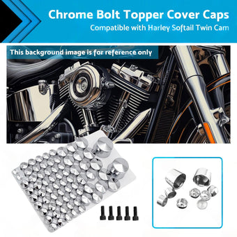 compare product Chrome Bolt Topper Cover Caps Suitable For Harley Twin Cam Softail 2007-2013