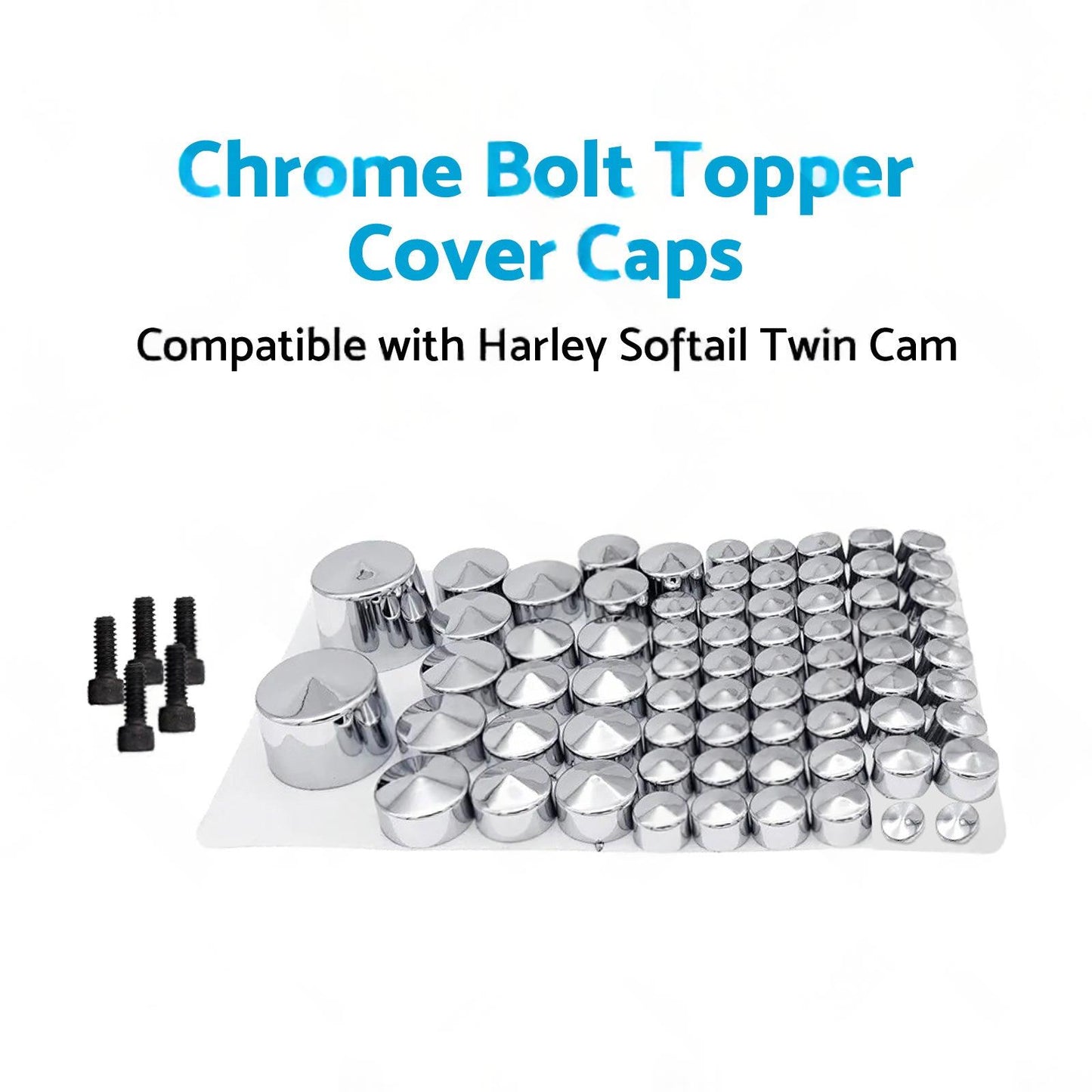 Chrome Bolt Topper Cover Caps Suitable For Harley Twin Cam Softail 2007-2013