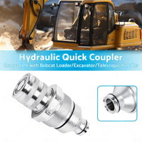 Female Hydraulic Coupler Flat-Faced Quick Connect 48mm Suitable For Bobcat 7246802 FFH